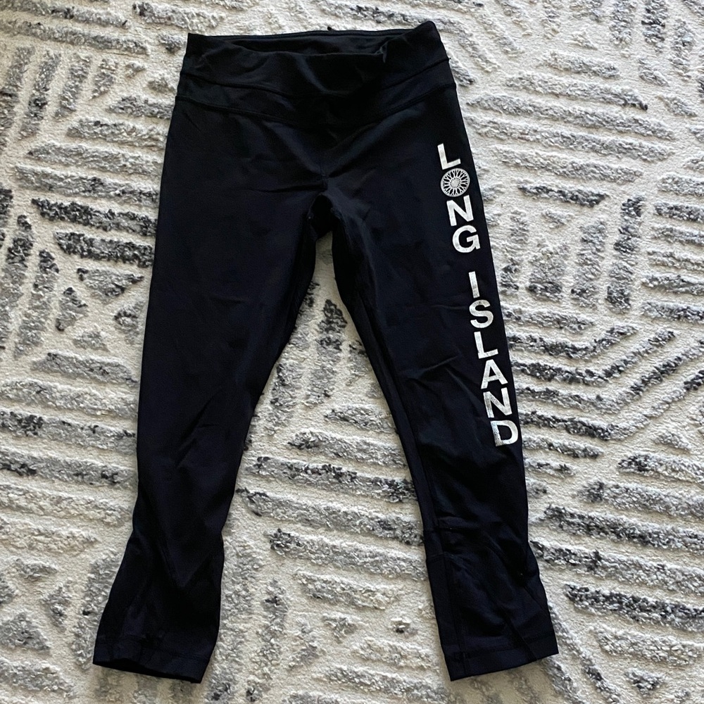 lululemon athletica Kids Black Leggings with Long Island Print